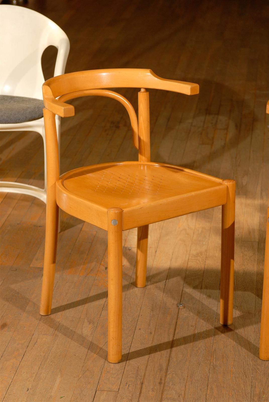 20th Century Midcentury Pair of Beechwood Chairs
