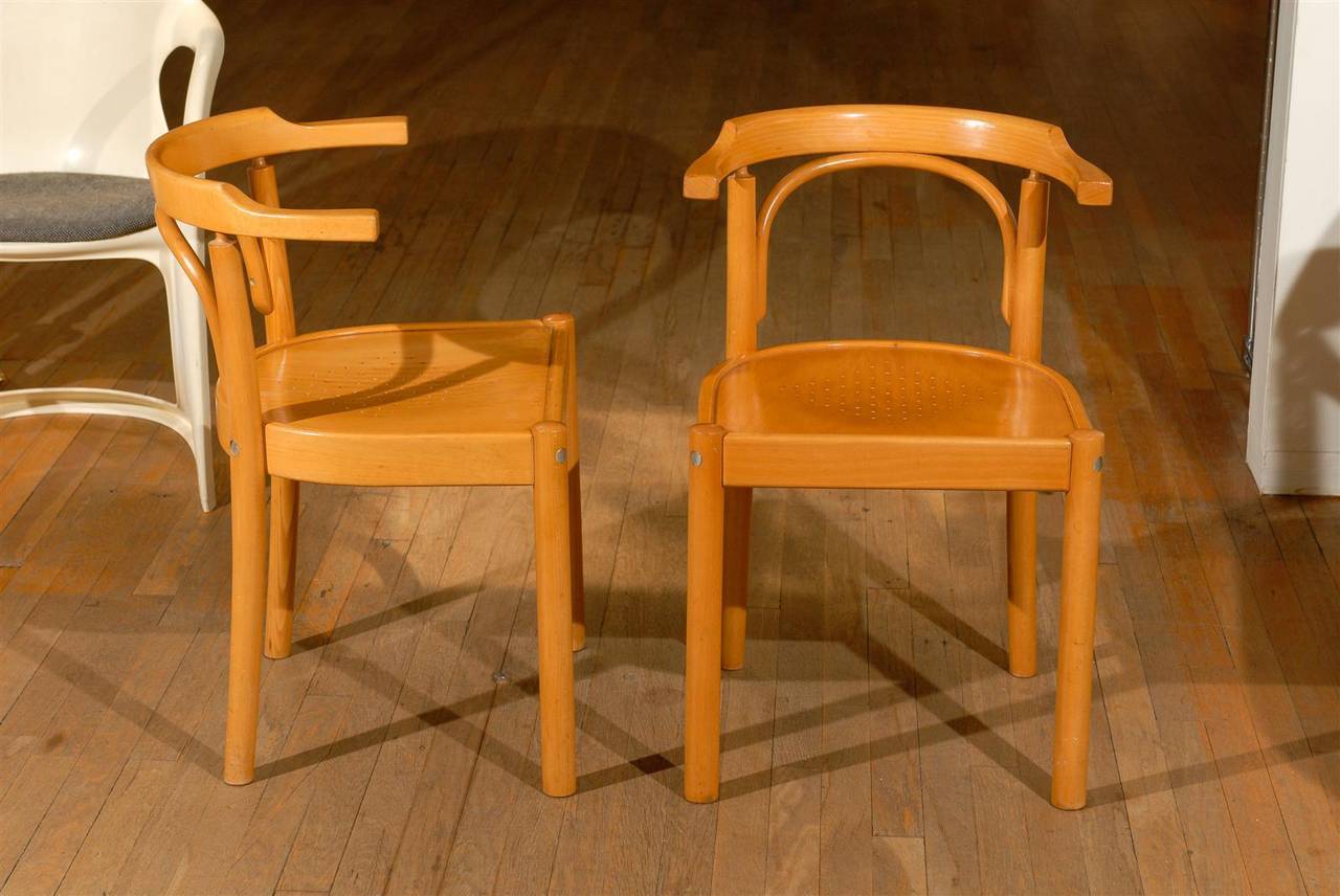 Midcentury Pair of Beechwood Chairs 1