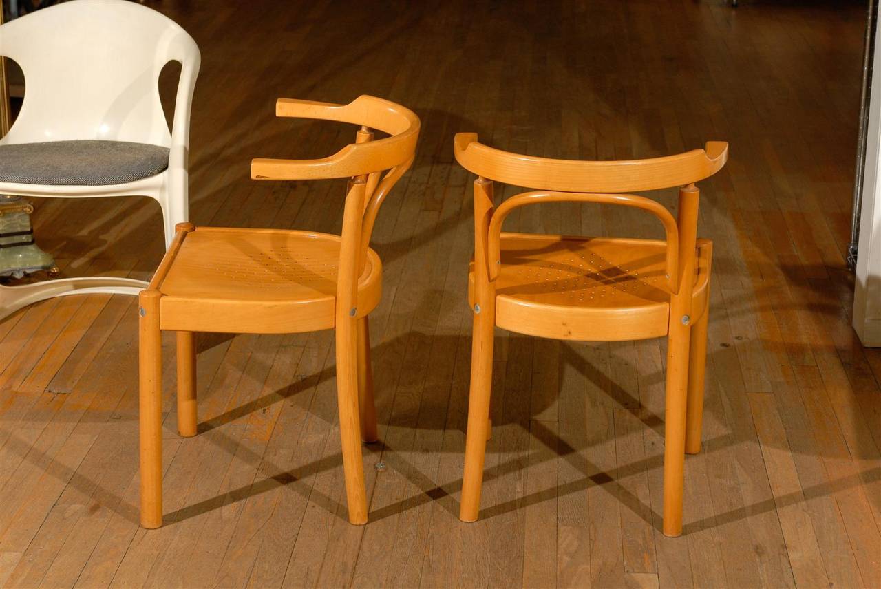 Midcentury Pair of Beechwood Chairs 4