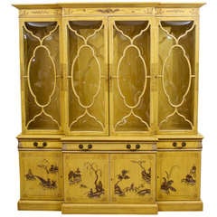 Mid Century Chinoiserie Breakfront with Desk Drawer