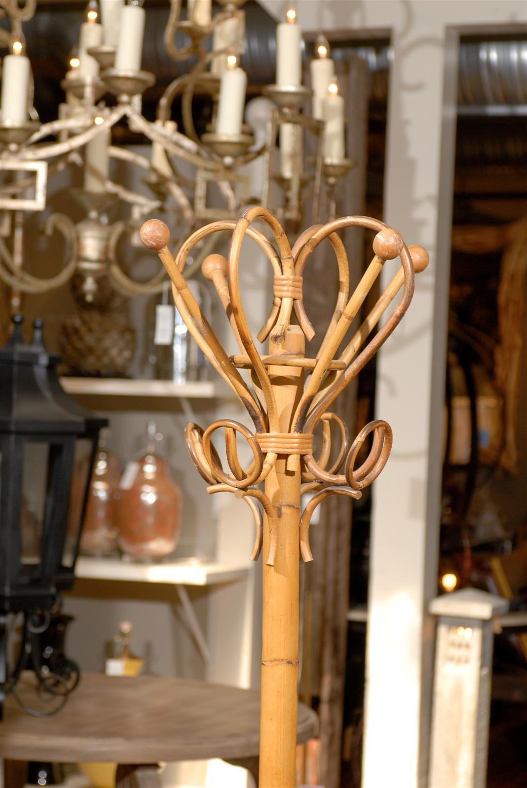Vintage Rattan Hat and Coat Stand at 1stDibs