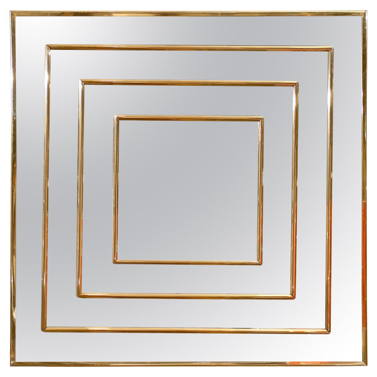 Square Brass Inlaid Mirror