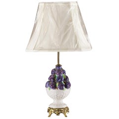 Midcentury Italian Porcelain Fruit Topiary Lamp