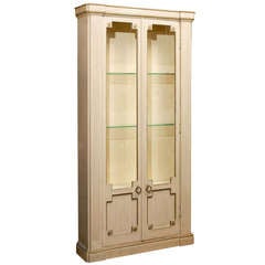 Hollywood Regency Ivory Painted Bibliotheque