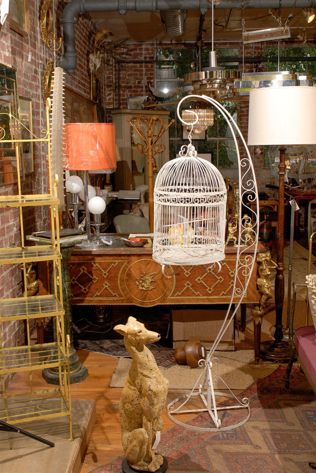antique bird cage with stand