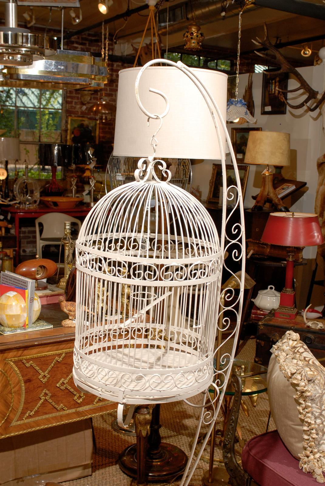 Victorian Vintage Iron Bird Cage on Stand