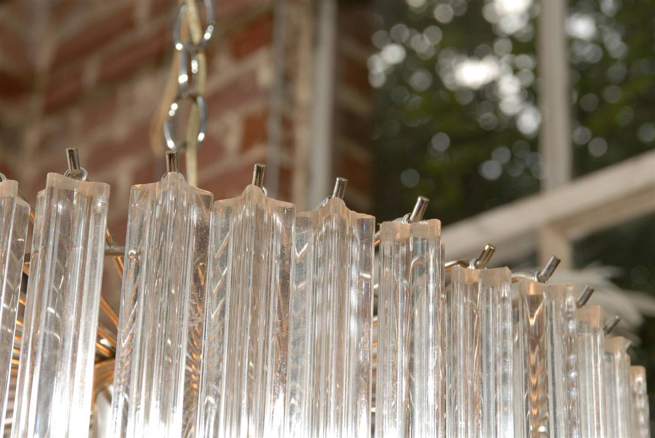 Lucite and Chrome Waterfall Chandelier 2