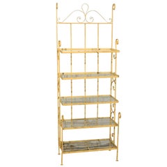 Petite Midcentury Yellow Baker's Rack