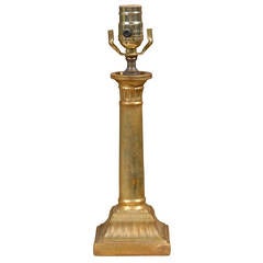 Italian Neoclassical Gilded Candlestick Lamp