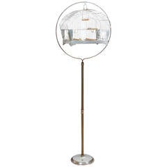 American Art Deco Bird Cage on Stand by Hendryx 3