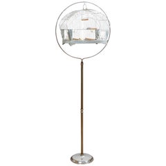 American Art Deco Bird Cage on Stand by Hendryx