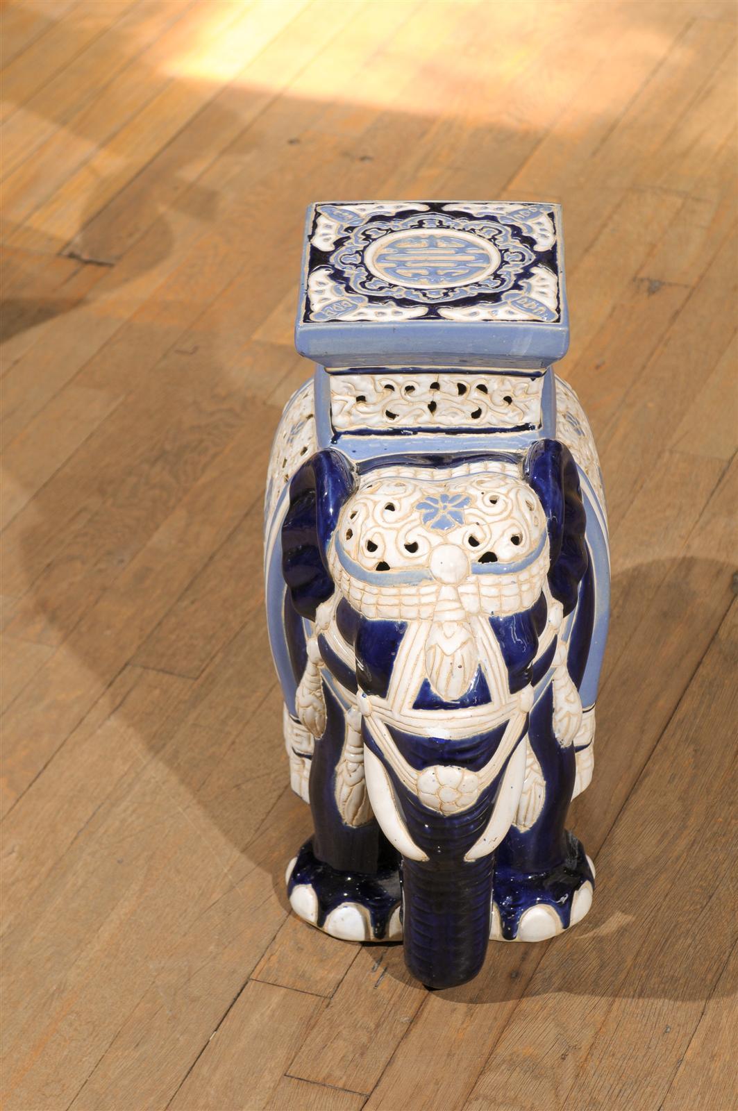 Hollywood Regency Petite Elephant Garden Stool
