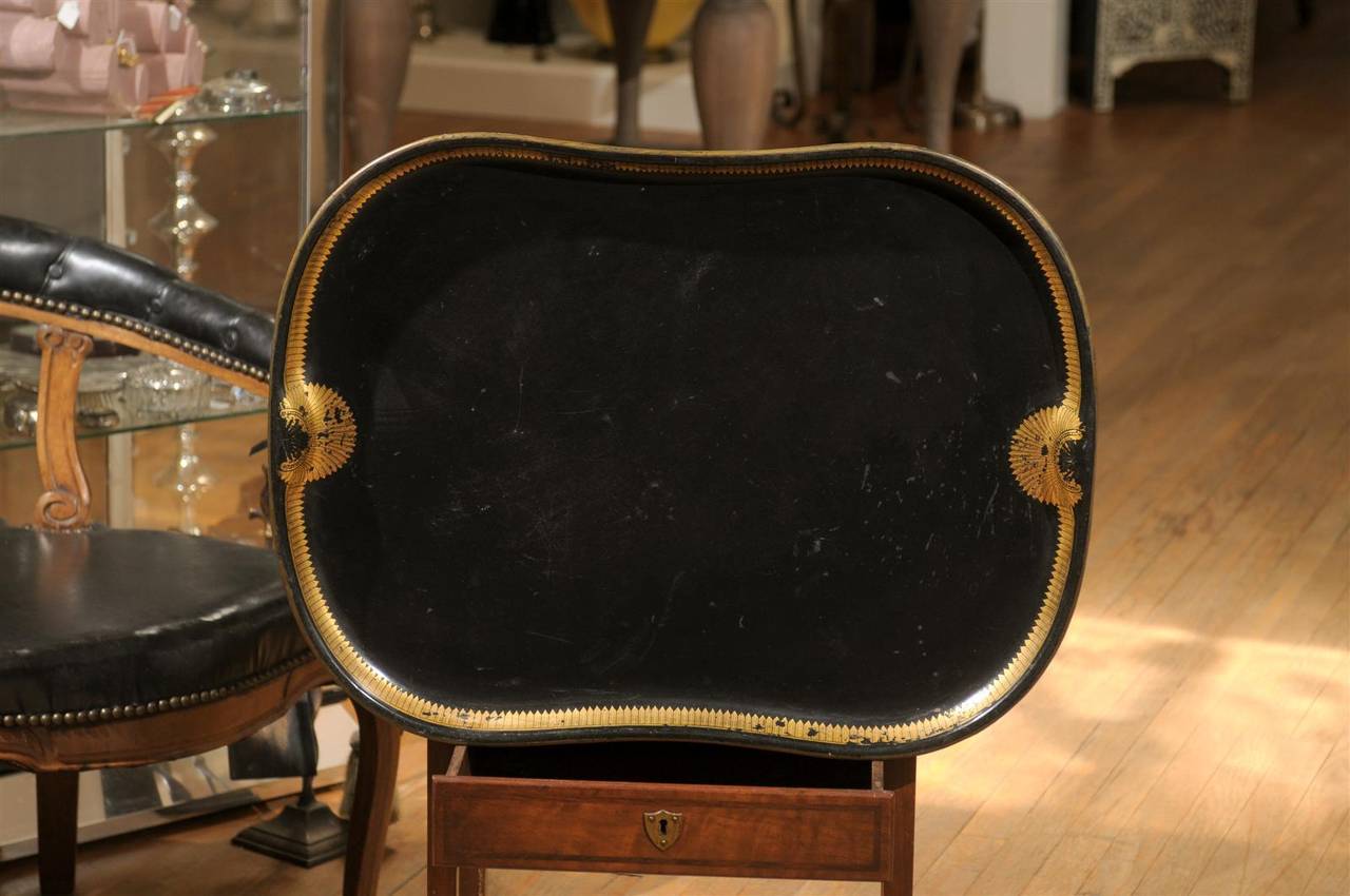 Regency Black and Gilt Tole Tray