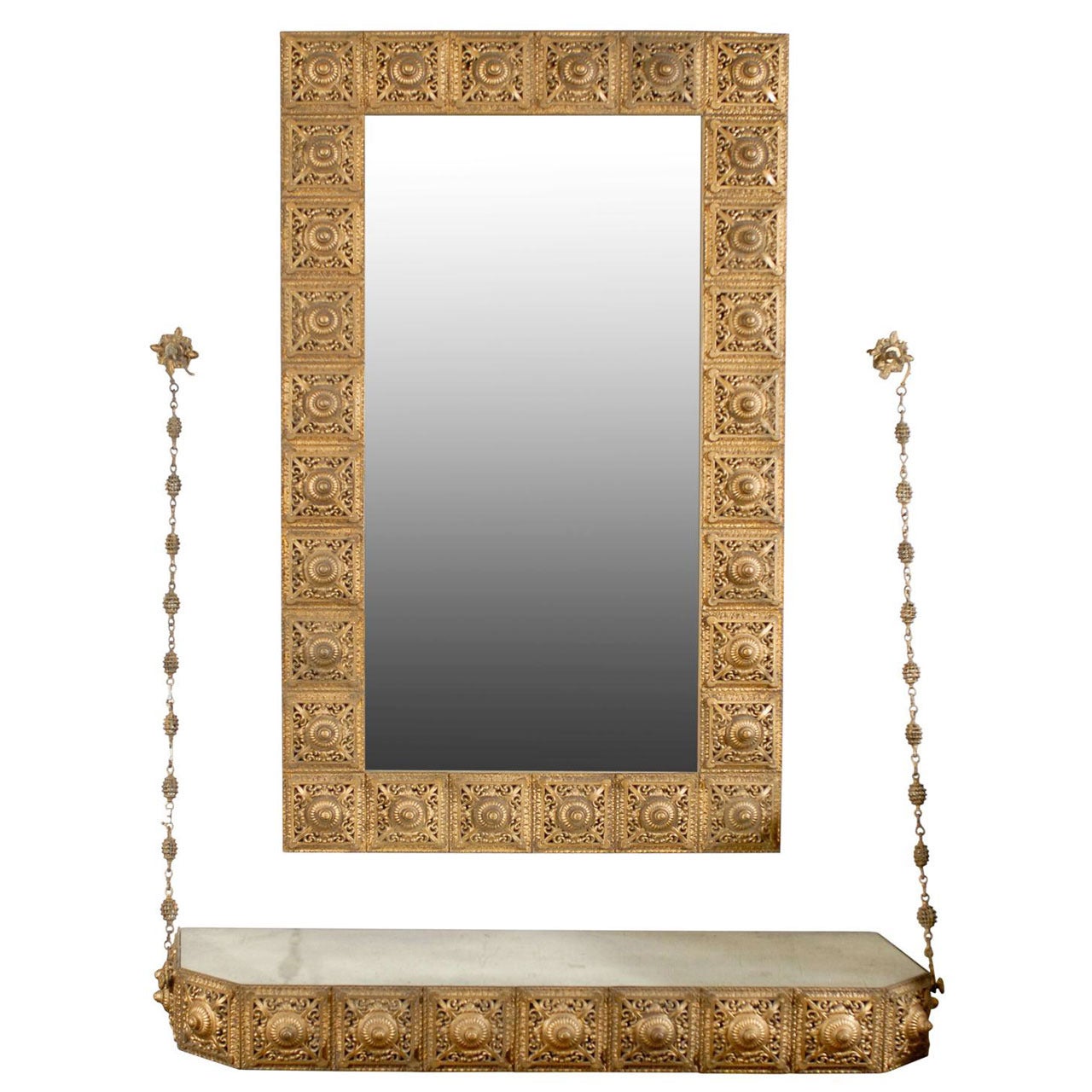 Hollywood Regency Mirror and Wall Console