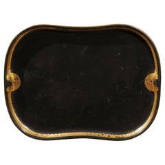 Regency Black and Gilt Tole Tray