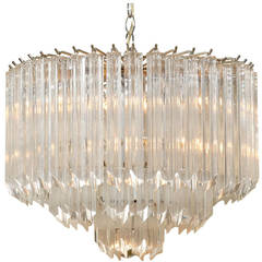 Lucite and Chrome Waterfall Chandelier