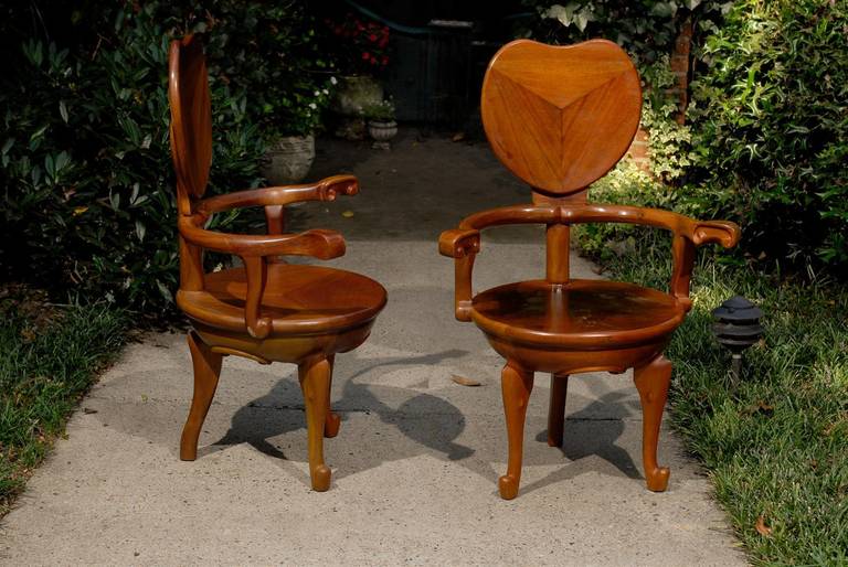 American Pair of Chairs in the style of Antoni Gaudi