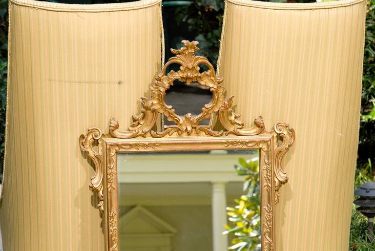 Italian Hand-Carved Rococo Gilt Mirror 1