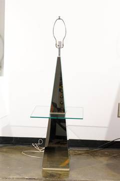 Hollywood Regency Mirrored Floor Lamp