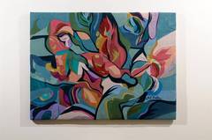 Brightly Colored Suede Art Textile