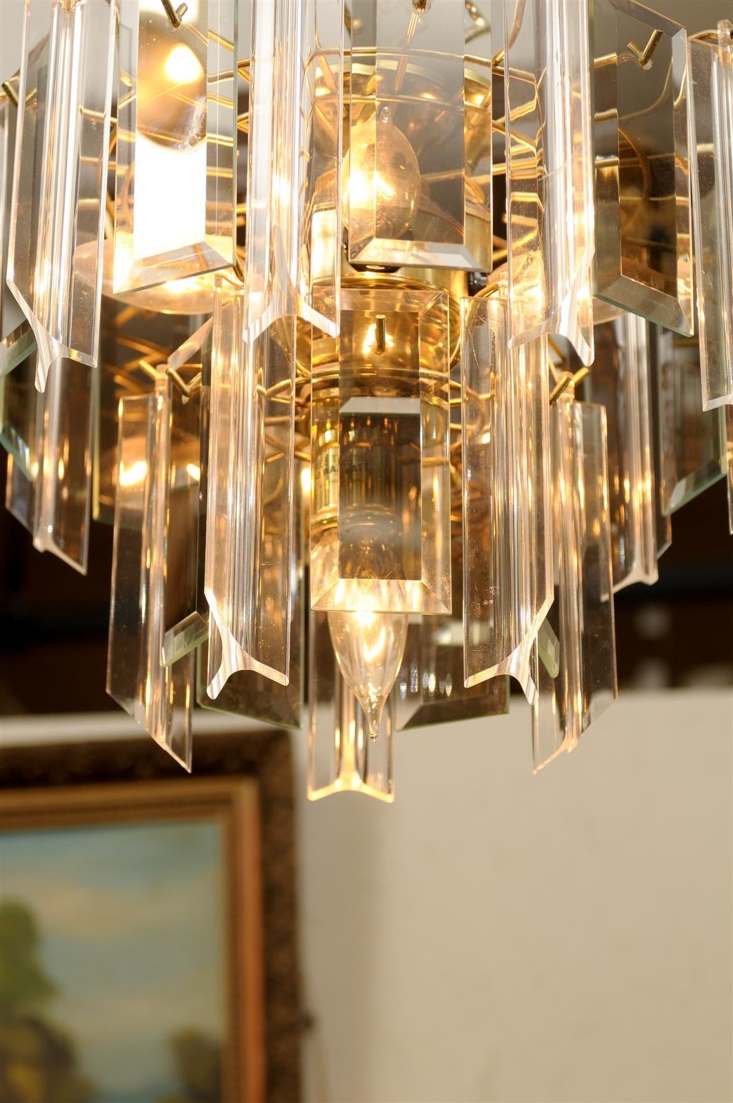 vintage beveled glass chandelier