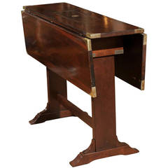 Vintage Mahogany Campaign Style Game Table
