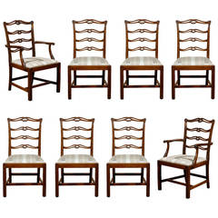 Antique Set of Eight Chippendale Dining Chairs