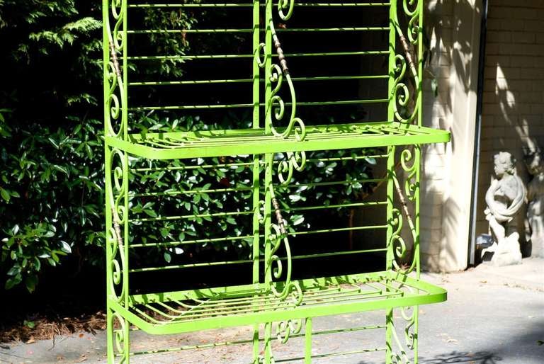 Rococo FrenchPainted Iron and Brass Baker's Rack
