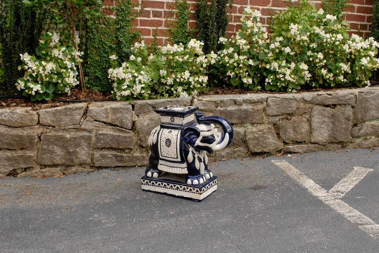 antique vintage ceramic elephant garden stools