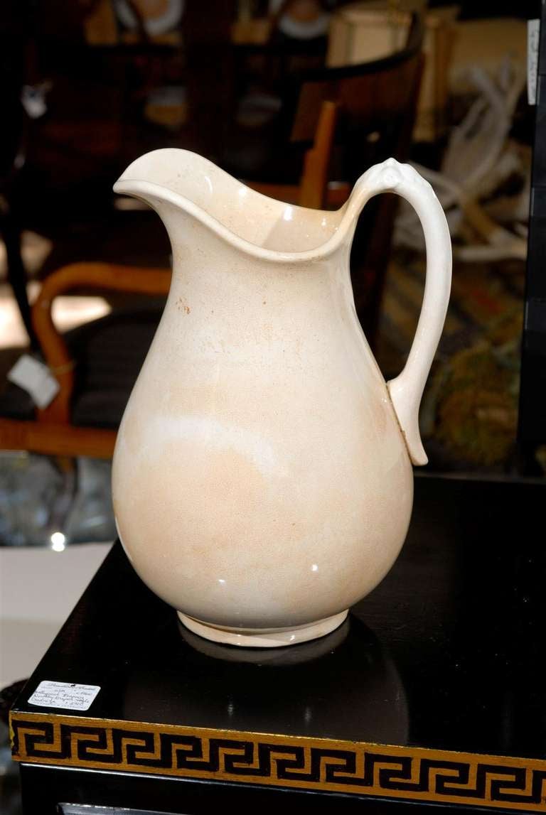 19th Century American Pottery Creamware Pitcher 1