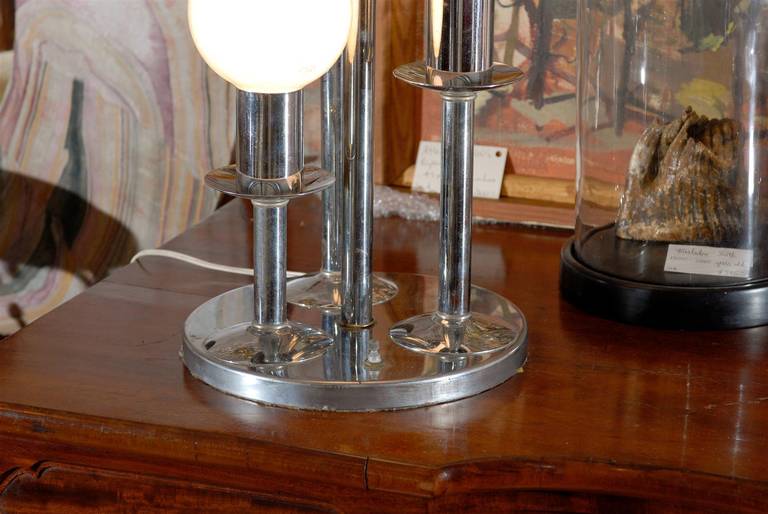mid century chrome table lamp