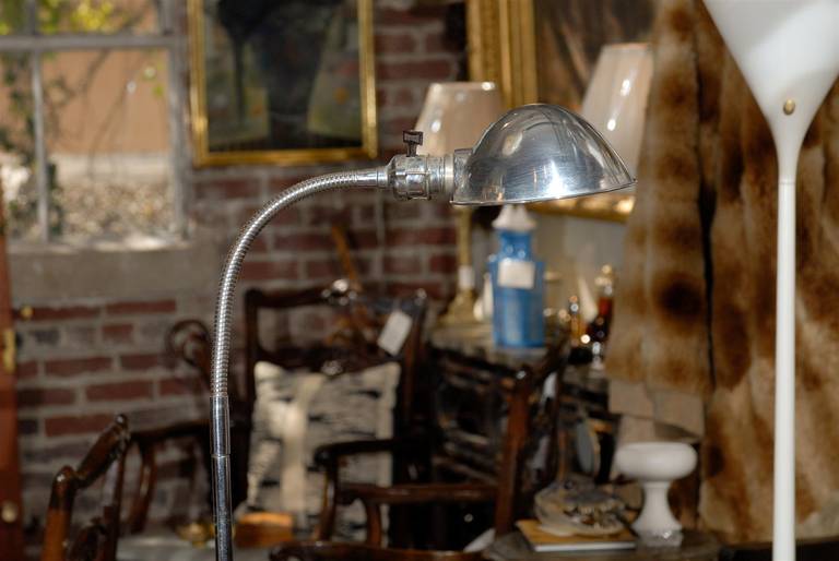 American Mid Century Chrome Articulated Pharmacy Lamp For Sale