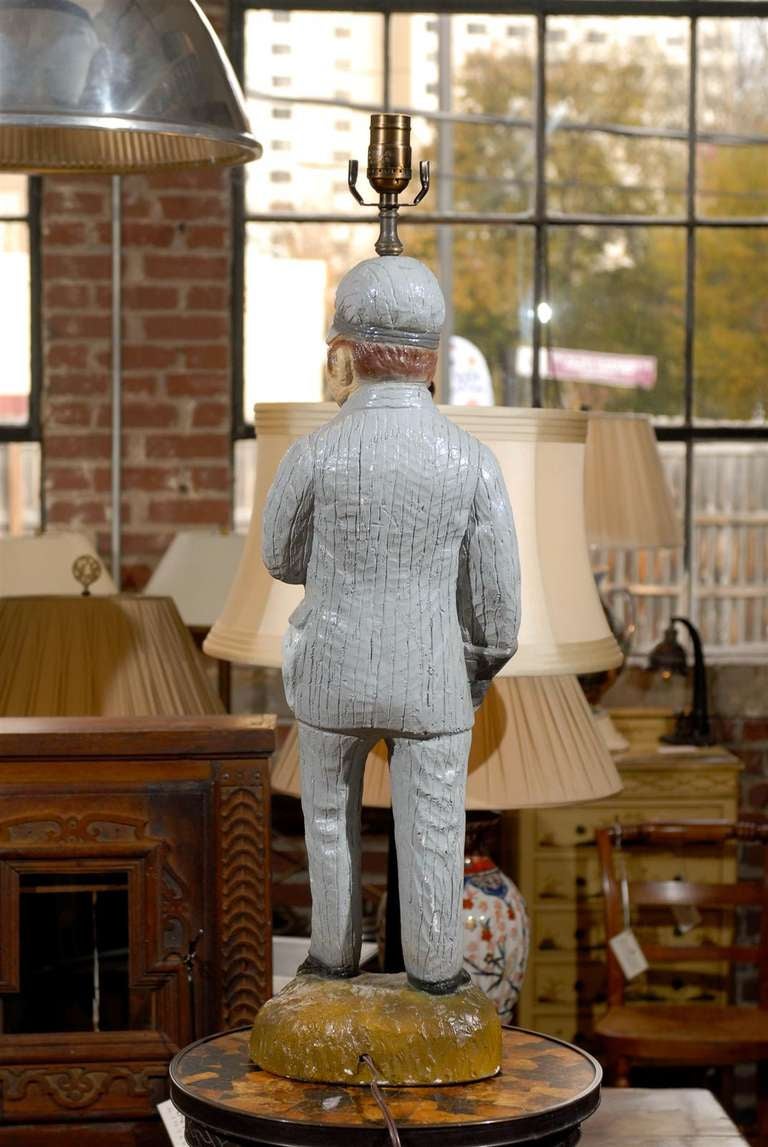 Plaster Vintage Railroad Engineer Lamp