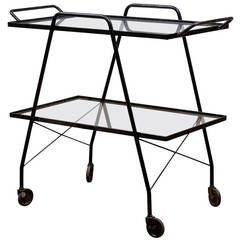 Mid Century Modern Iron Bar Cart