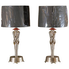 Pair of Art Moderne Lamps by Colonial Premier