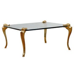 Bronze and Glass Top Cocktail Table