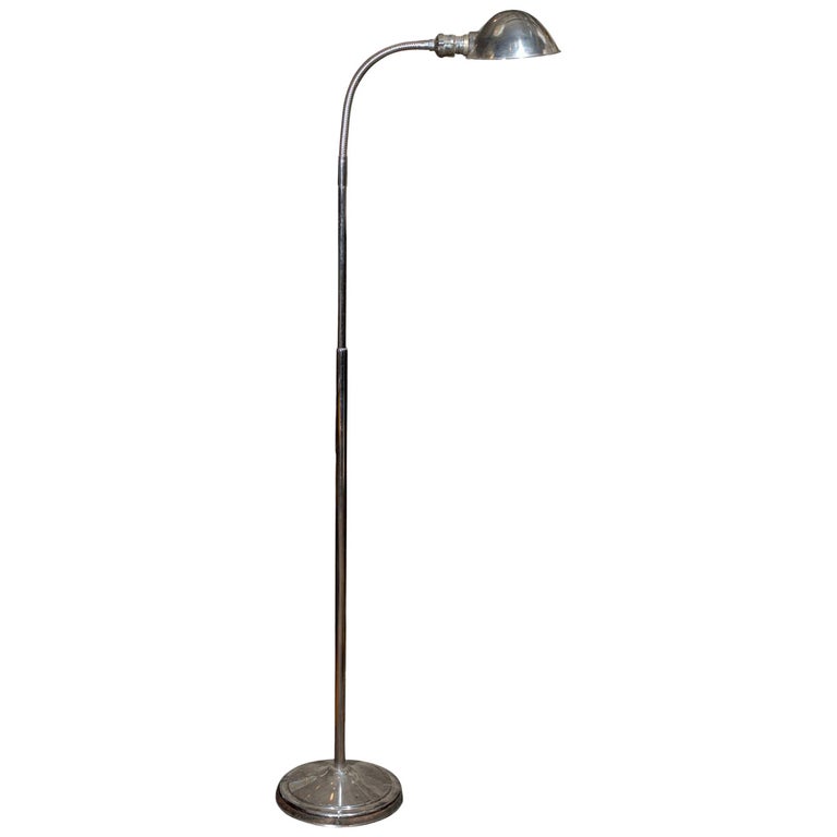 Mid Century Chrome Articulated Pharmacy Lamp For Sale at 1stDibs