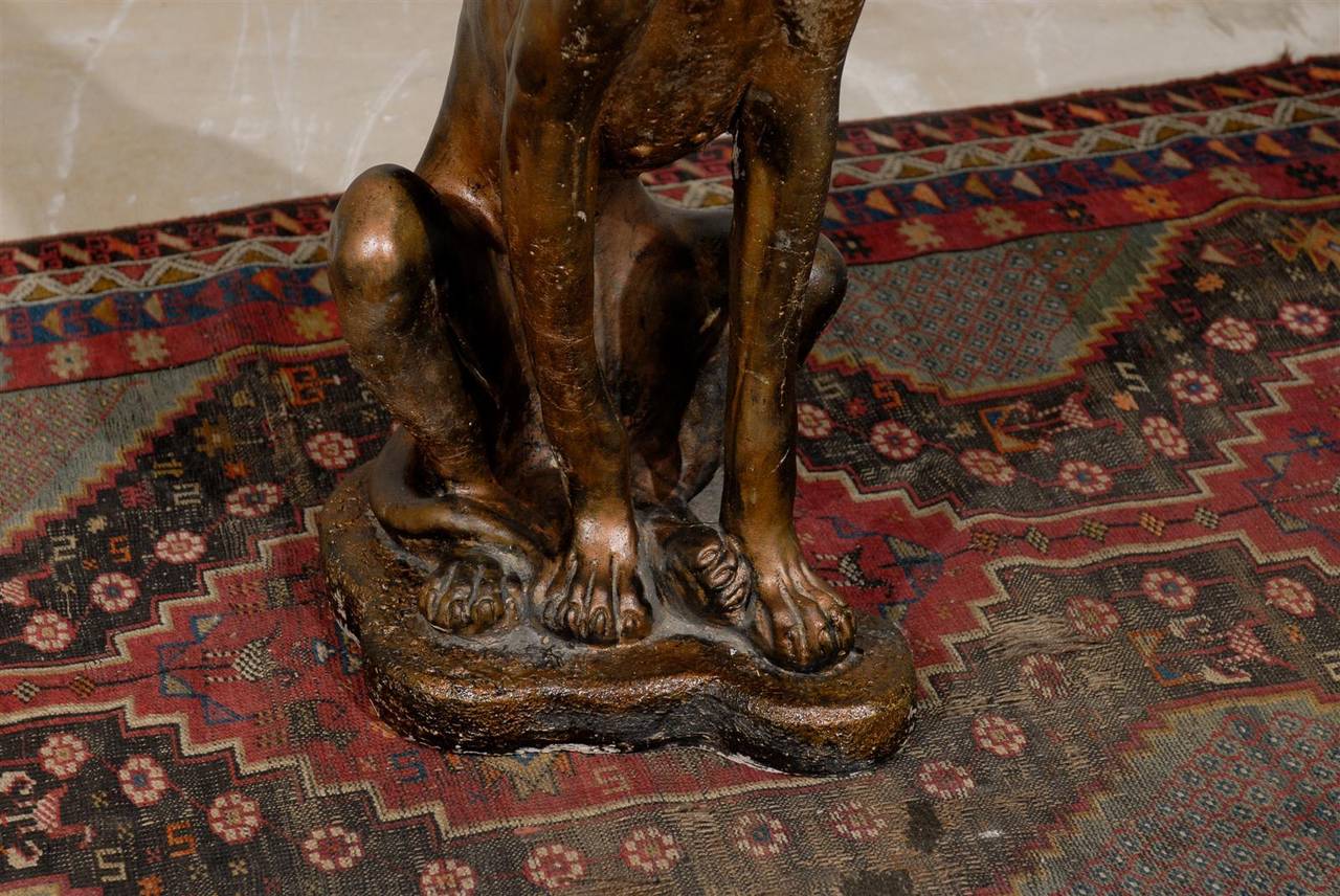 Plaster Whippet Dog Statue in a Bronze Finish