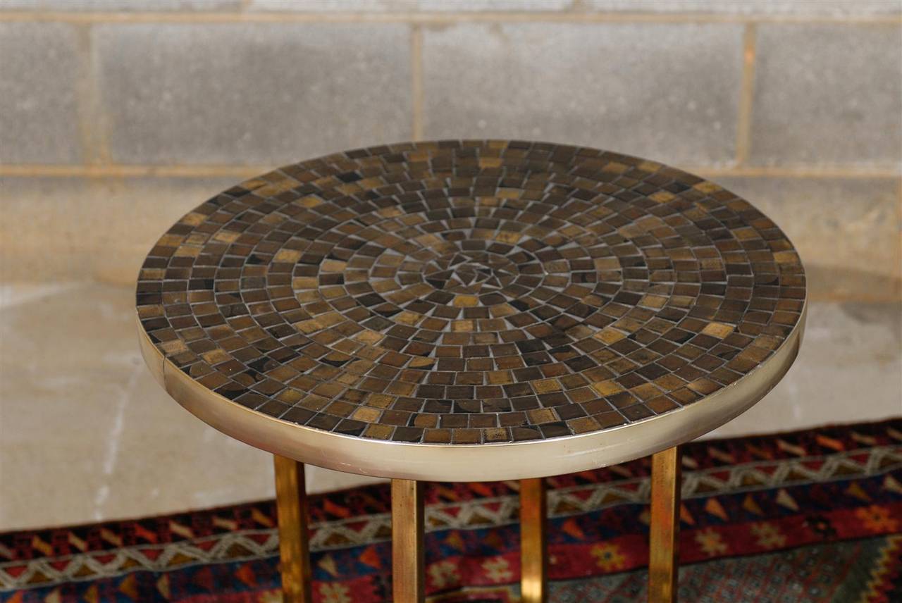Mosaic Brass Side Table at 1stDibs