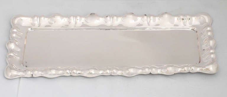Lovely, Continental Silver (.800), rectangular, Austrian/Hungarian tray, usable on a desk or for serving, circa 1915. Measures: 16