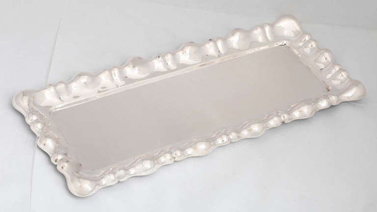 Rectangular Austrian/Hungarian Continental Silver  Desk/Serving Tray In Excellent Condition In New York, NY