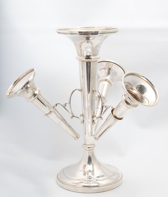 Sterling silver epergne, Birmingham, England, 2002, W.I. Broadway & Co., Ltd. @9 3/4