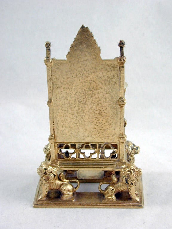 Elizabeth II Large Sterling Silver-Gilt Coronation Throne In Excellent Condition In New York, NY