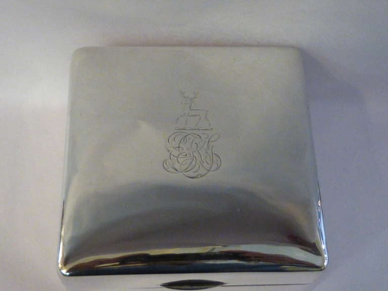 Edwardian Sterling Silver Table Box With Armorial at 1stDibs