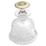 Sterling Silver, Enamel and Etched Crystal Perfume Bottle