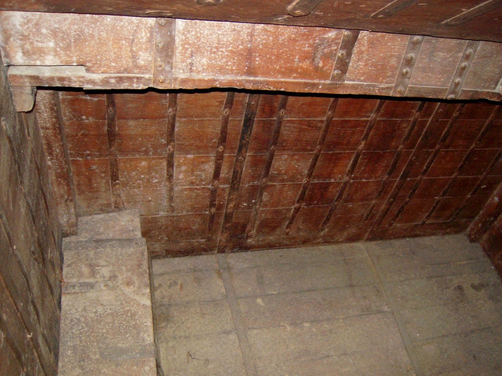 Monumental Antique Wooden Dowry Trunk, made in India