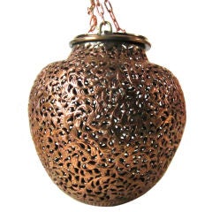Antique Persian Copper Hanging Lantern