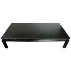 Vintage Japanese-Style Low Table or Altar Bench in Fish Leather Fabric