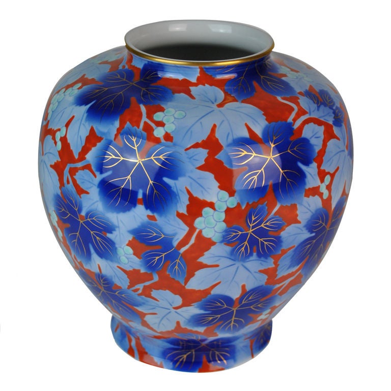 Japanese Porcelain Vase by Fukagawa For Sale