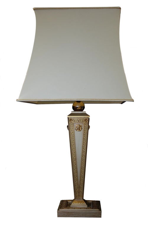 Pair of Versace Goldplated Table Lamps For Sale 3